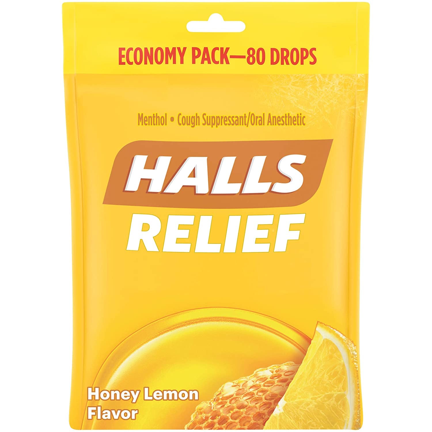 Halls Cough Drops Honey Lemon 80 ct