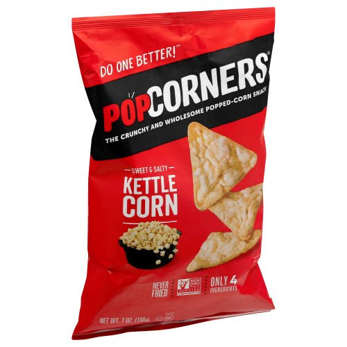 Popcorners Popped Corn Snacks Sweet & Salty Kettle Corn Gluten Free 7oz