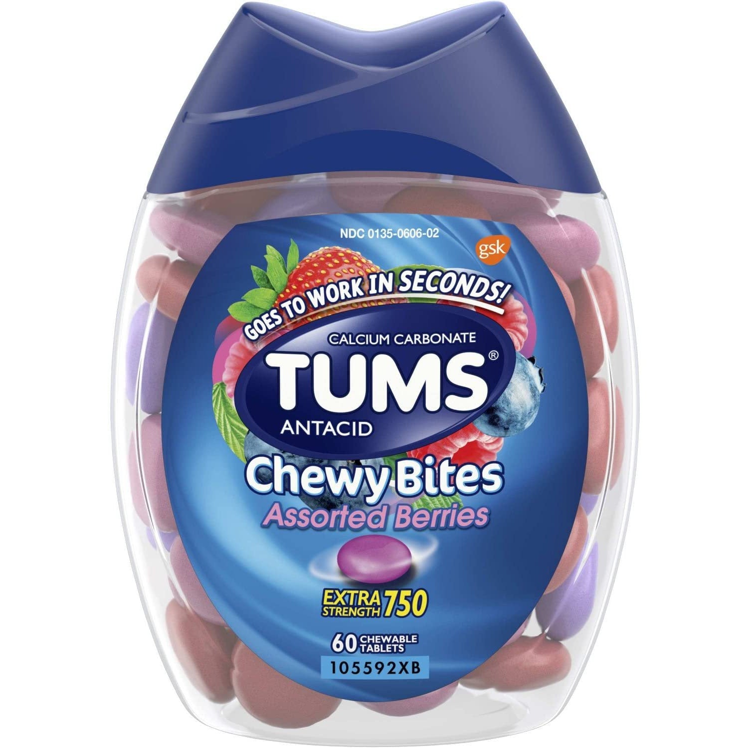 Tums Antacid Chewy Bites Assorted Berries 60 ct.