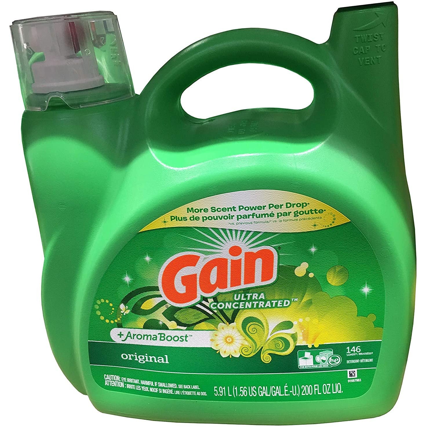 Gain Laundry Detergent Liquid Ultra Concentrated Original 200oz