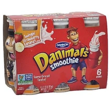 Dannon Danimals Strawberry/Banana Yogurt Smoothies 6pk 3.1oz