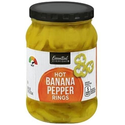 Essential Everyday Banana Pepper Rings Hot 16oz