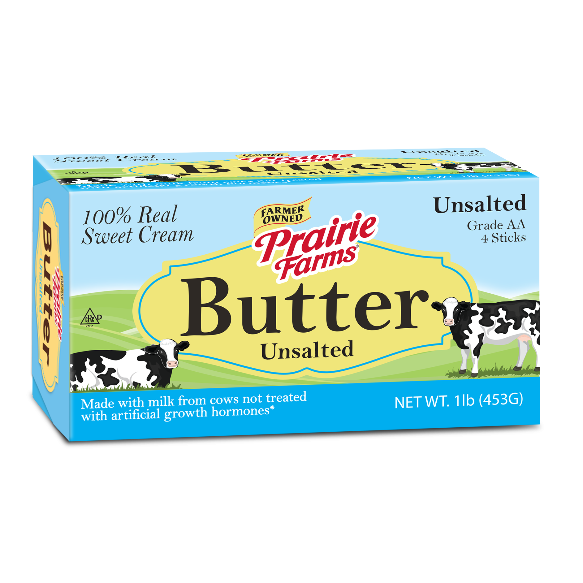 Prairie Farms Unsalted Butter Quarters 16oz