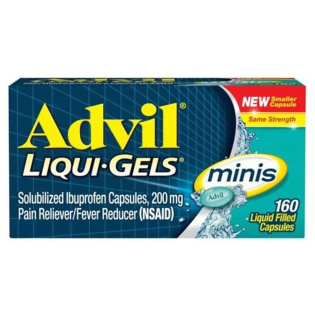 Advil Liqui-Gels Minis Pain Relief Ibuprofen Liquid Capsules 200mg 160 ct