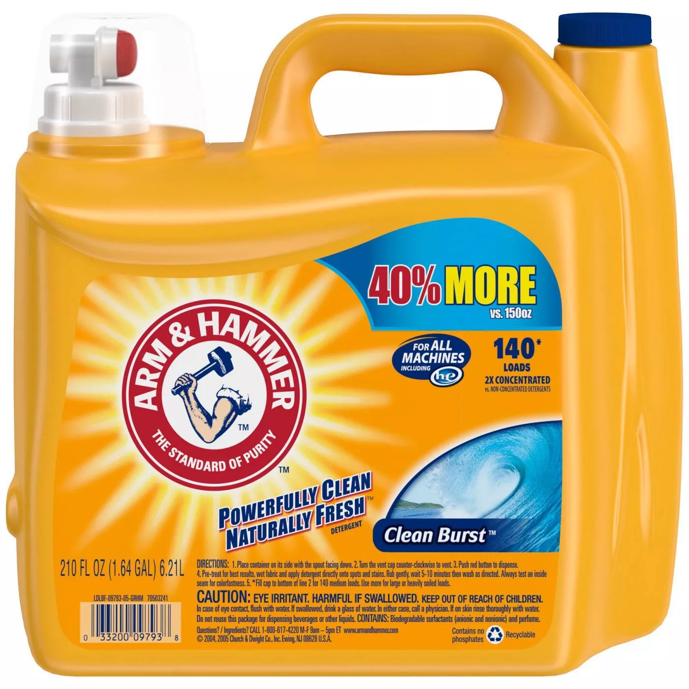 Arm & Hammer Laundry Detergent Clean Burst 200oz