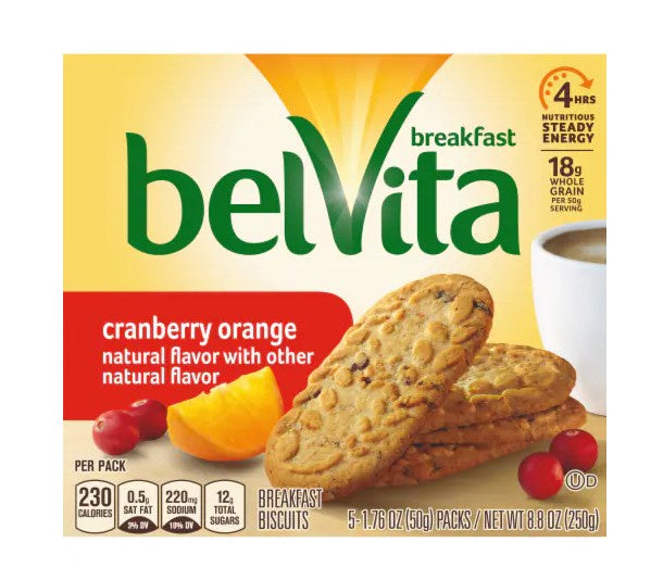 BelVita Breakfast Bars Cranberry Orange 5ct/8.8oz