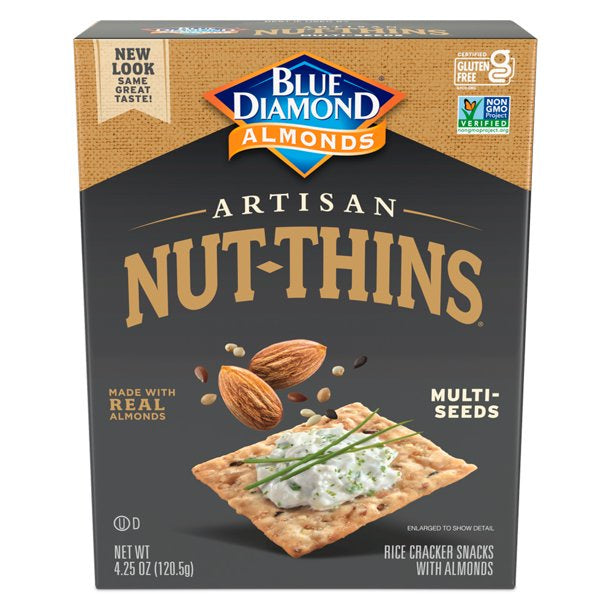 Blue Diamond Crackers Artisan Nut Thins Crackers Multi-Seeds 4.25oz