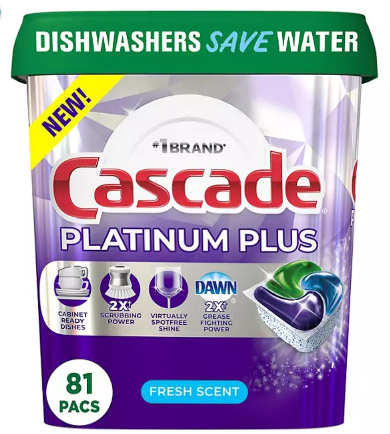 Cascade Dishwasher Tablets Platinum Plus 81ct