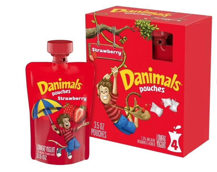 Danimals Pouches Strawberry Yogurt 4pk 3.5oz