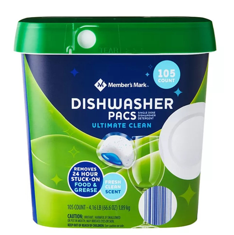 Member's Mark Ultimate Clean Automatic Dishwasher Pacs Fresh Clean Scent 105 ct.