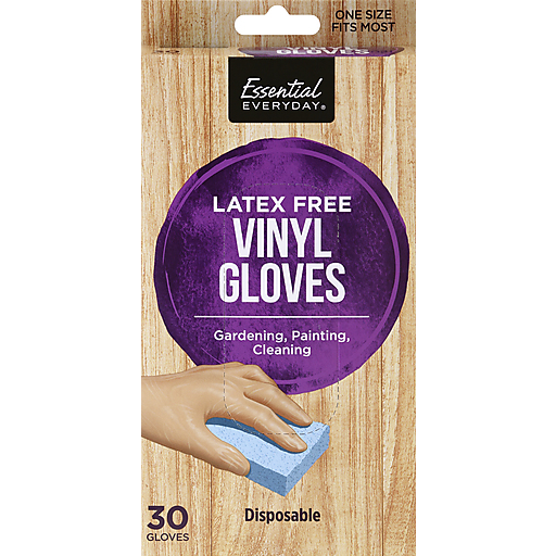 Essential Everyday Disposable Vinyl Gloves OneSize/30ct