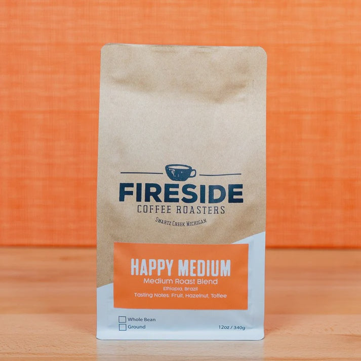 Fireside Coffee Happy Medium Whole Bean, 12 oz