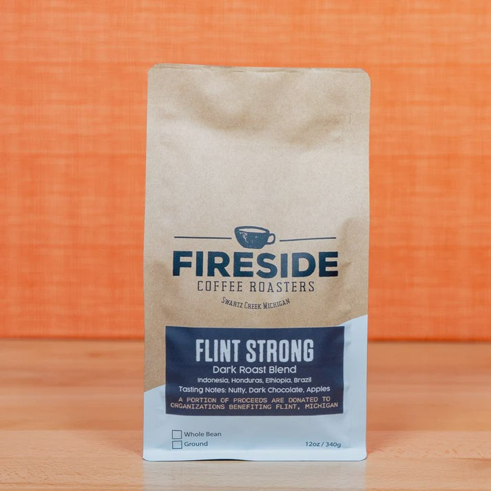 Fireside Coffee Flint Strong Whole Bean, 12 oz