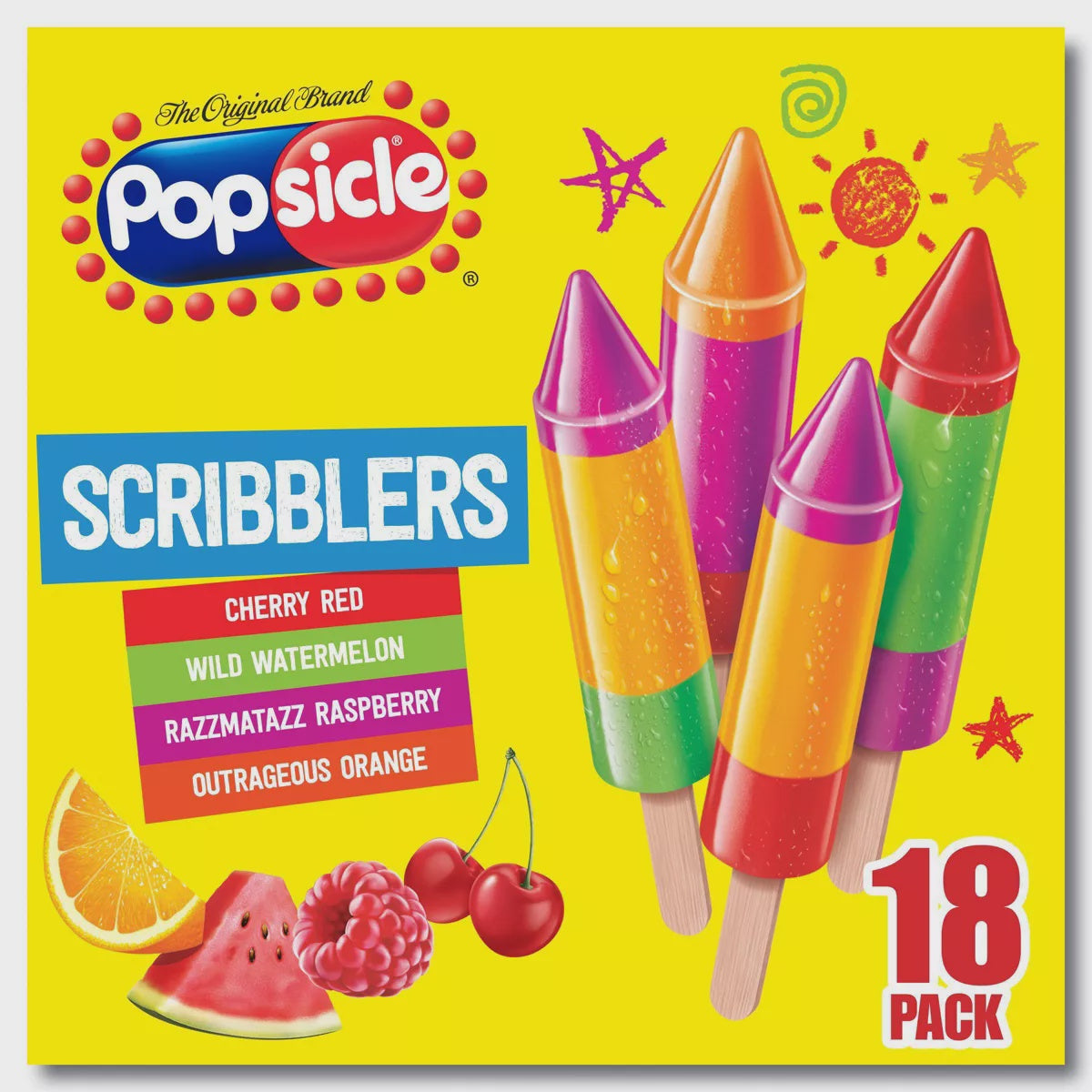 Popsicle Crayola Scribblers Ice Pops 18ct