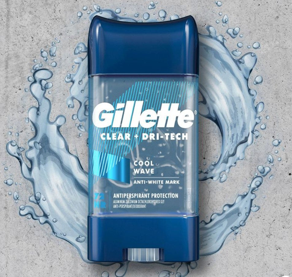 Gillette Cool Wave Clear Gel Men's Antiperspirant and Deodorant 3.8oz