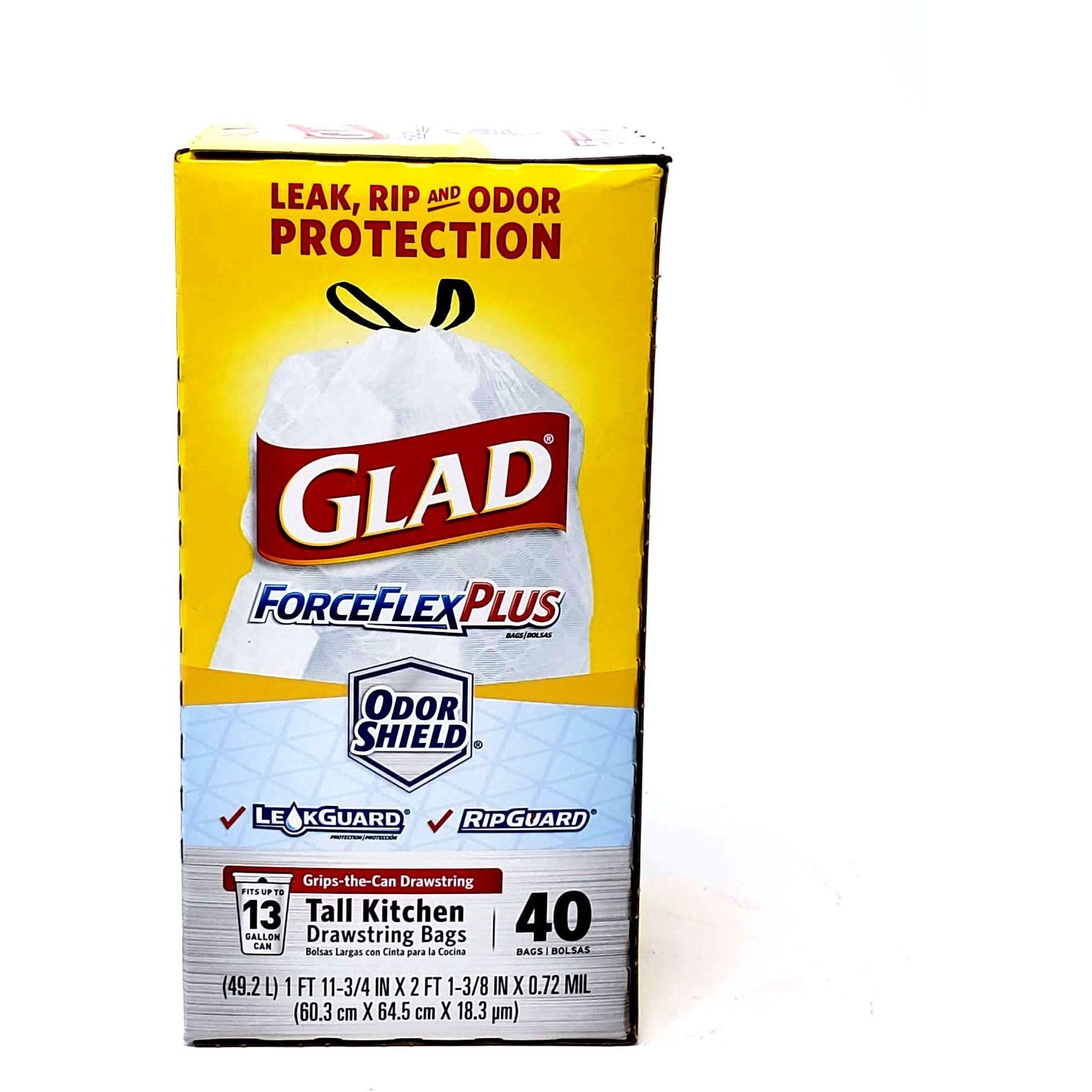 Glad Force Flex Plus Kitchen Bags 13 Gallon/40 ct