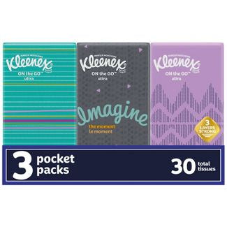 Kleenex Pocket Facial Tissues 3pk/10ct