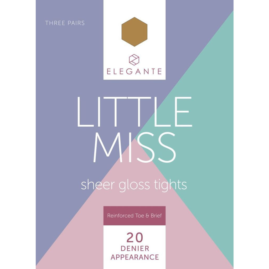 Elegante Little Miss Sheer Gloss Tights 20 denier 3pr