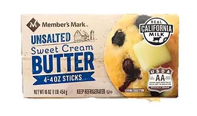 Members Mark Unsalted Butter Quarters 16oz