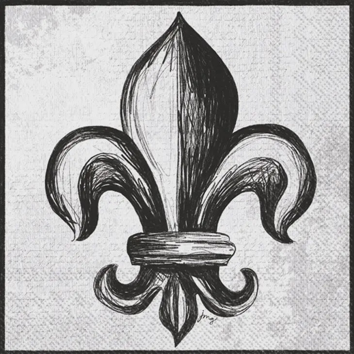 IHR Croquis Fleur De Lis Beverage Napkins 20ct