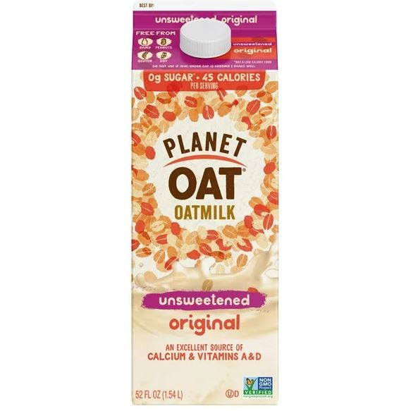 Planet Oat Oatmilk Unsweetened Original 52oz