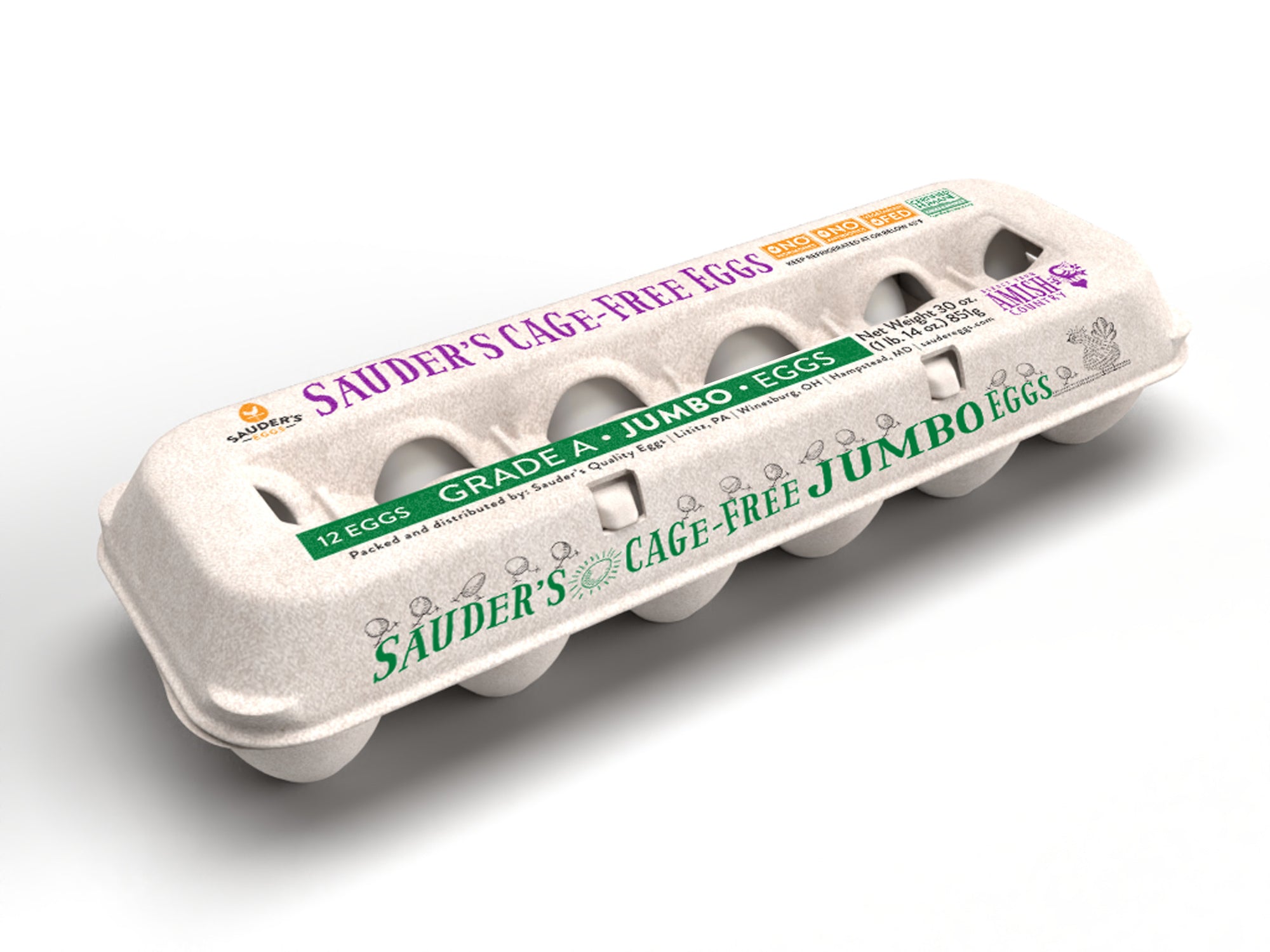 Sauder's Cage Free White Jumbo Eggs 12ct