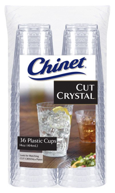 Chinet Cut Crystal Plastic Cups 14oz/36ct