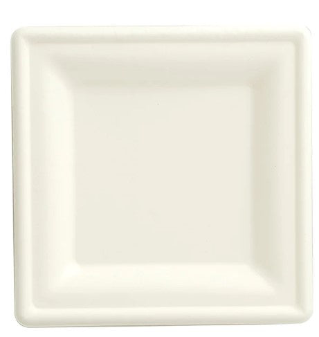 Square Paper Plate White 6x6/50ct