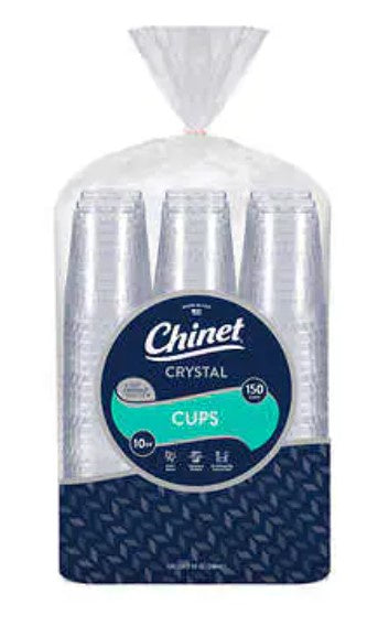 Chinet Crystal Plastic Cups Clear 10 oz/ 150ct.