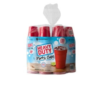 Member's Mark Heavy Duty Plastic Cups Red 18oz/240ct