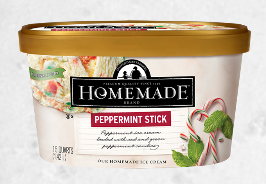 UDF Homemade Brand Peppermint Stick Ice Cream 48oz.