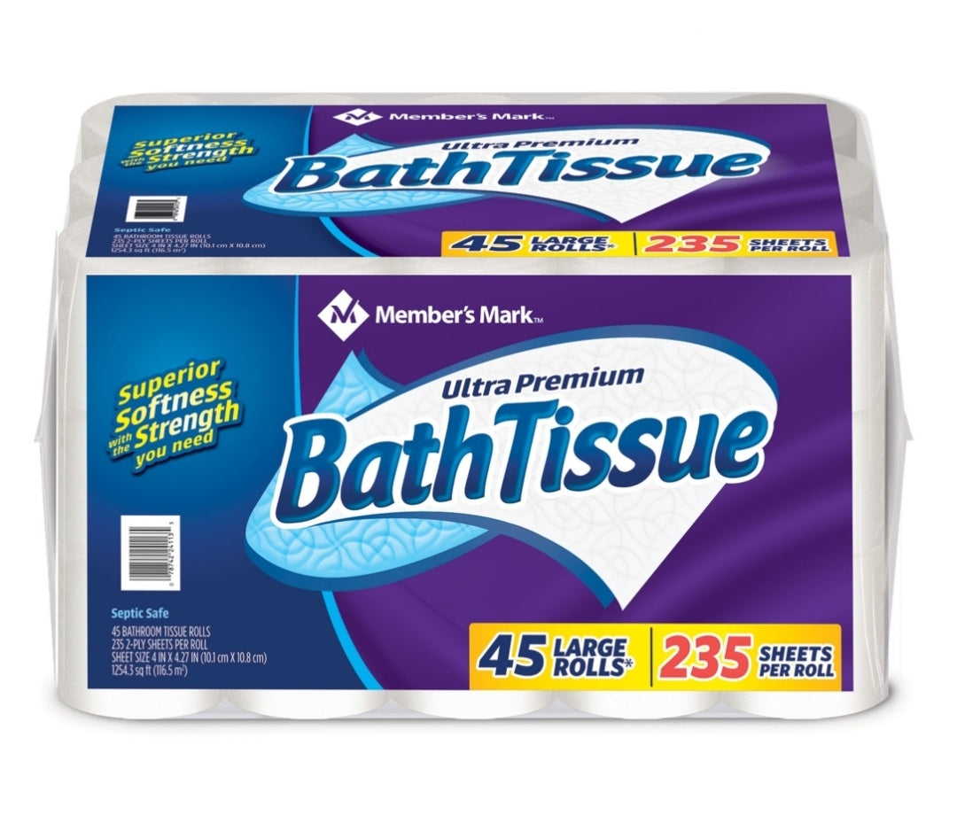 Members Mark 2-Ply Bath Tissue Bulk Package 45ct