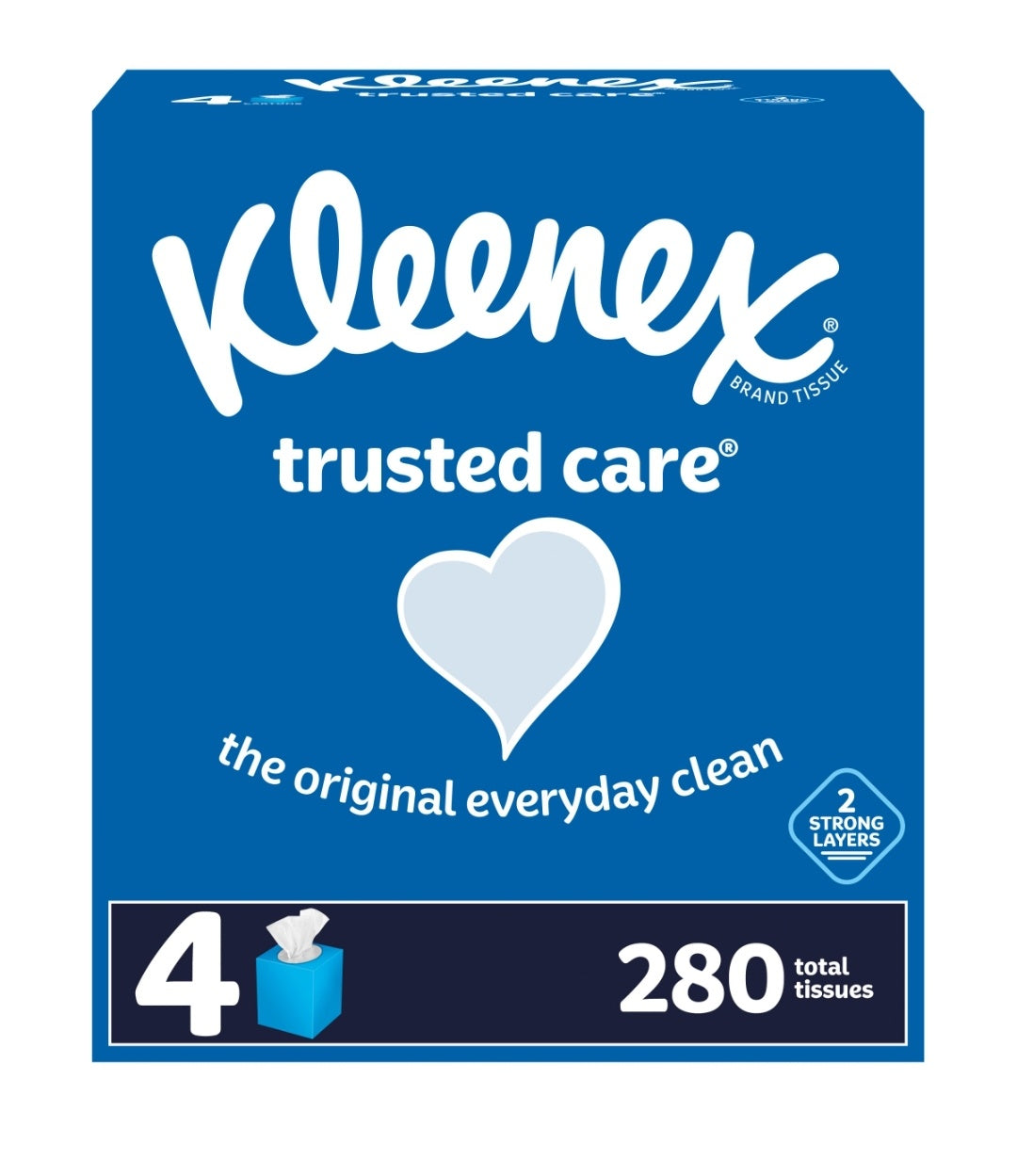 Kleenex Facial Tissue Cube Boxes 70ct/4box (Bulk Package)