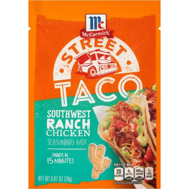 McCormicks Street Taco Southwest Ranch Chicken Seasoning Mix .87oz