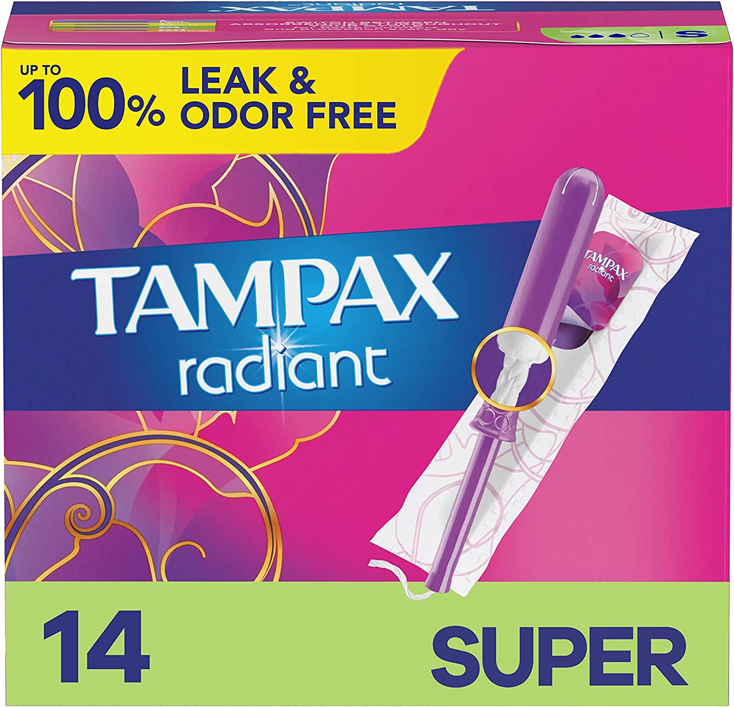 Tampax Radiant Tampons Super Unscented 14ct