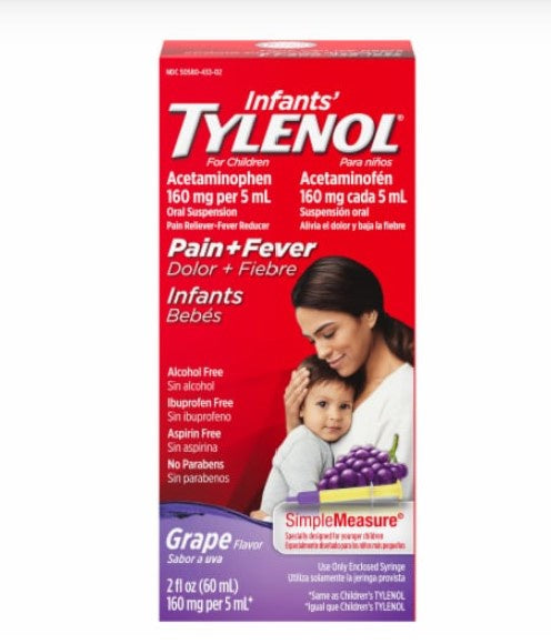 Tylenol Pain Reliever Infant Grape 2oz