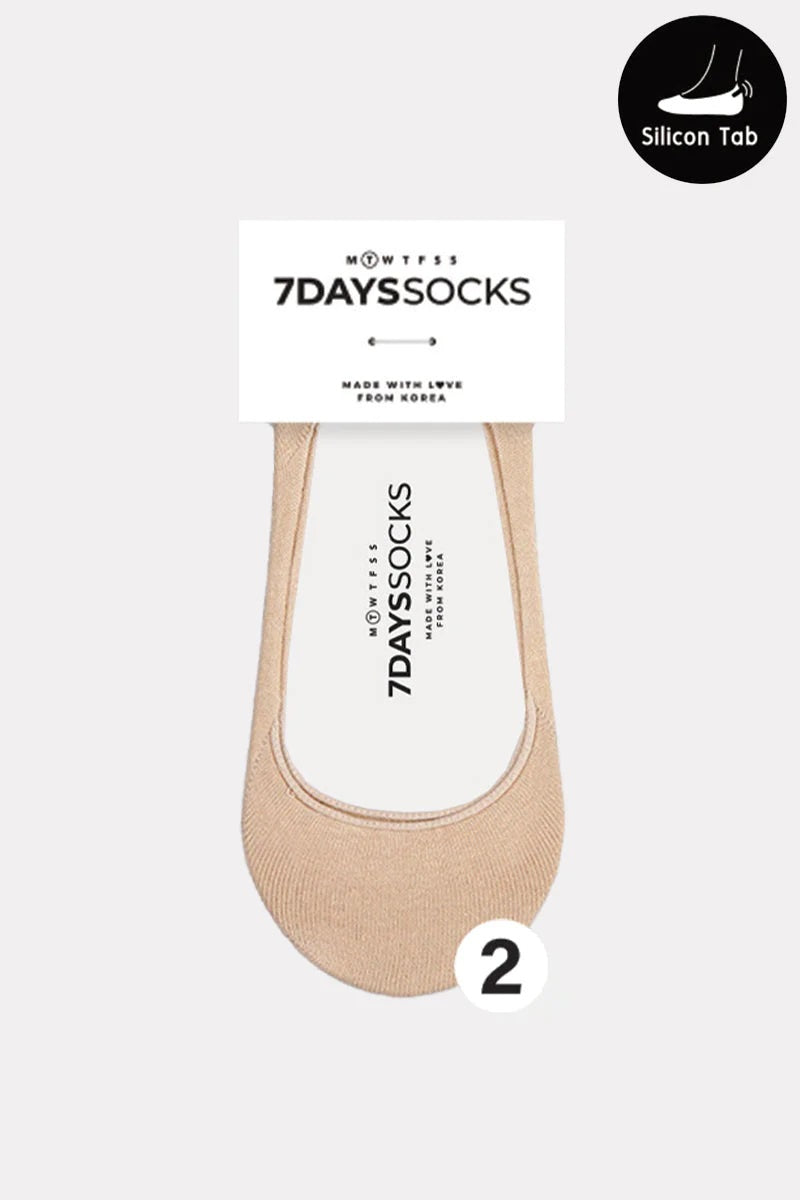 7DaysSocks No Show One Size Tan 1pr