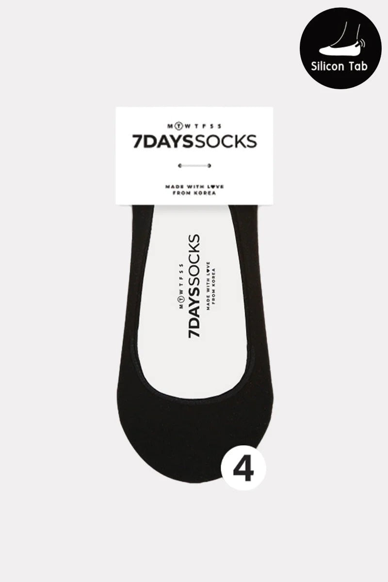 7DaysSocks No Show One Size Black 1pr