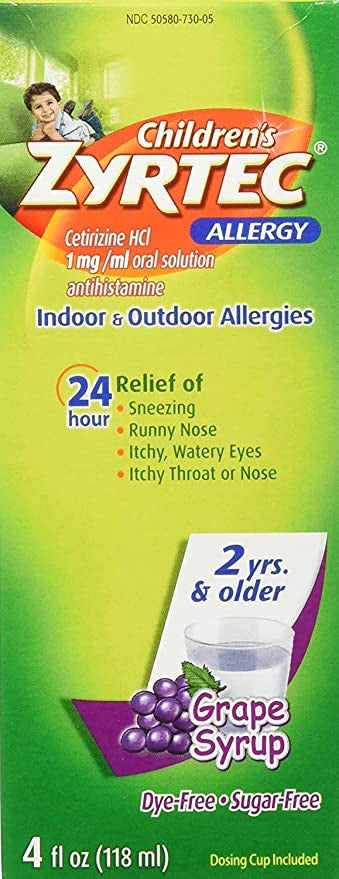 Zyrtec Children's 24 Hour Allergy Relief Grape Syrup 4 fl. oz.