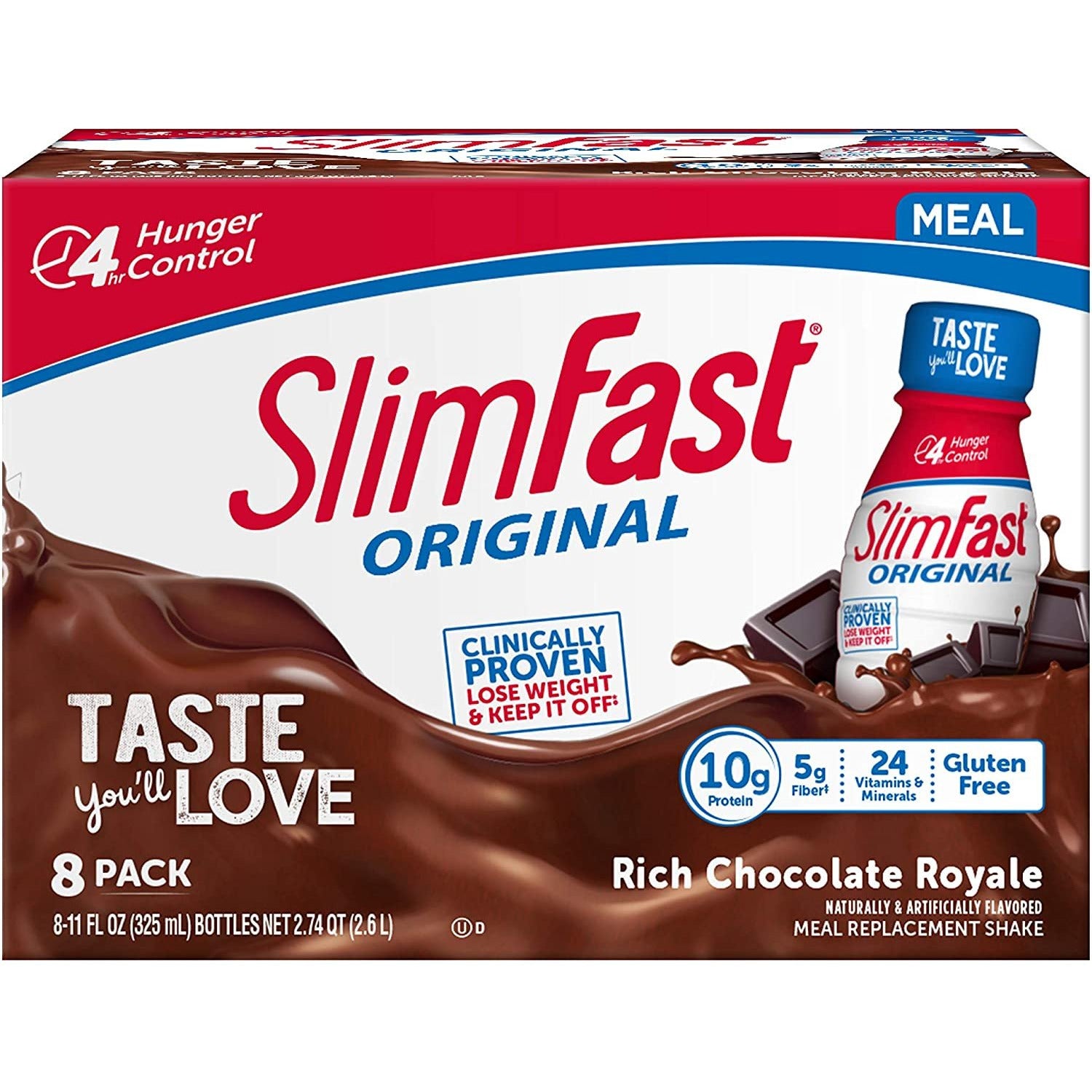 Slimfast Meal Replacement Original Rich Chocolate Royale Shakes 8ct