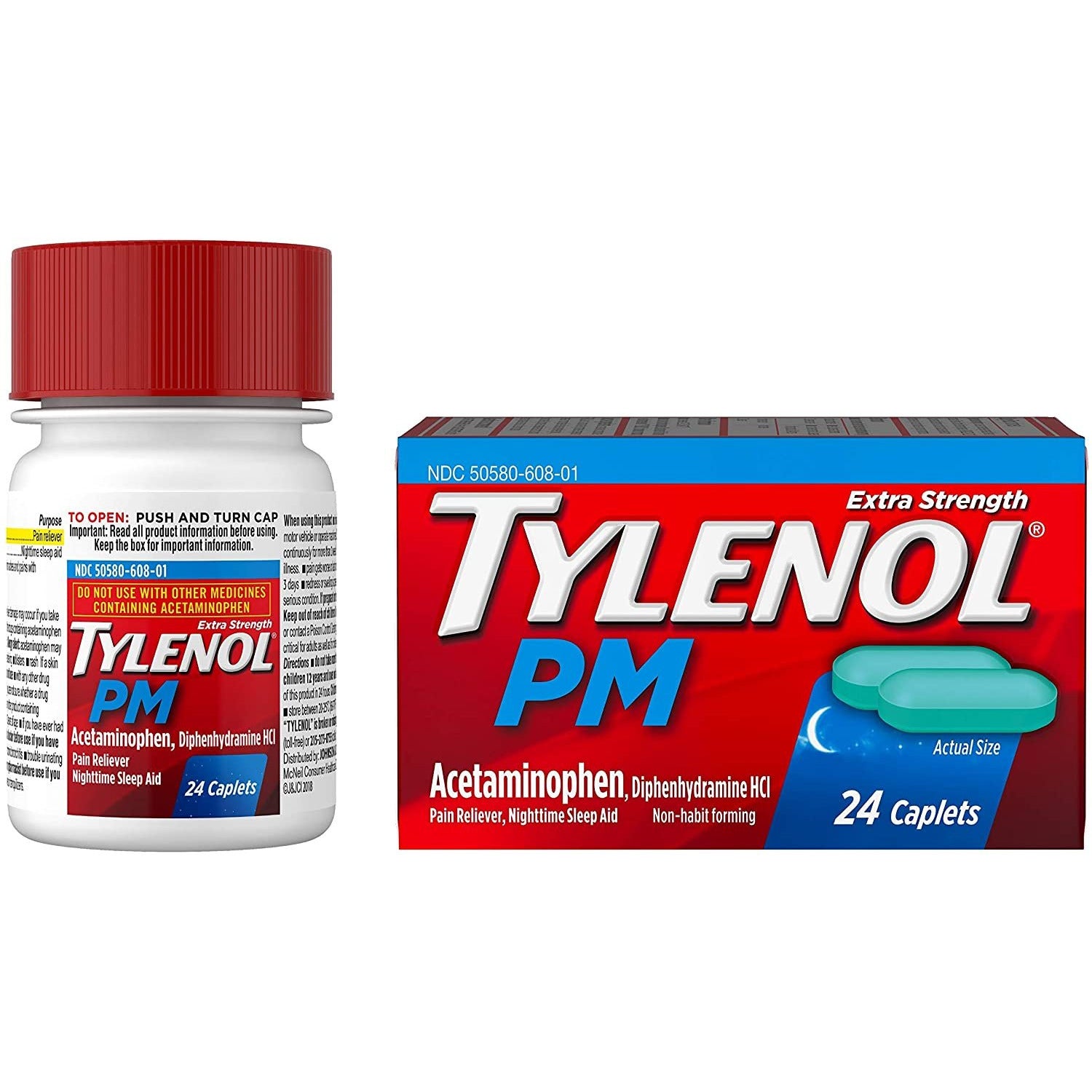 Tylenol Pain Reliever PM Extra Strength 24 ct