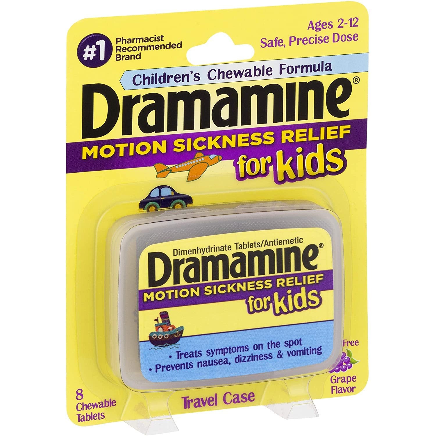 Dramamine Kids Motion Sickness Relief Chewable Tablets 8ct