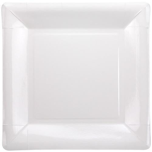 Square White Paper Plates 10"/25ct