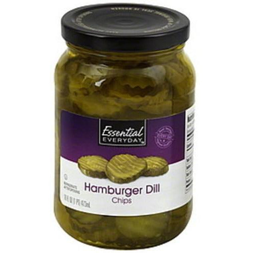 Essential Everyday Hamburger Dill Pickle Chips 16oz