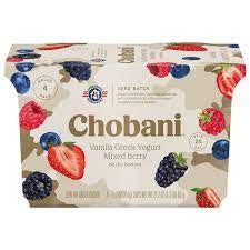 Chobani Greek Yogurt Mixed Berry 4ct/5.3oz