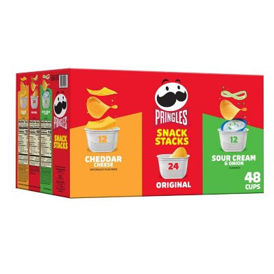 BIZ Pringles Potato Crisps Chips, Variety Pack, Snacks Stacks (48 ct.)