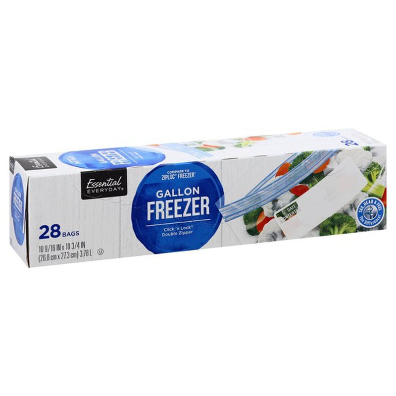 Essential Everyday Reclosable Freezer Gallon Bags 28 ct.