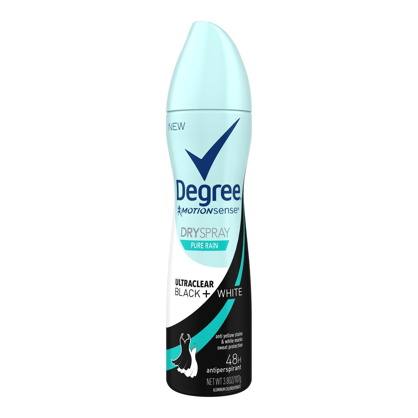 Degree Ultraclear Black and White Deodorant Pure Rain Dry Spray 3.8 oz