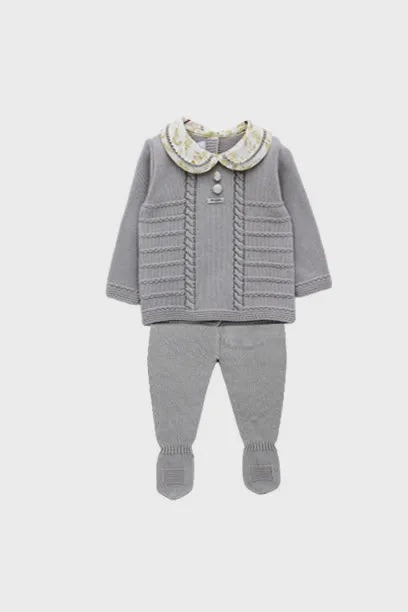 Foque Grey Knitted Set w Gold Collar 1M