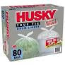 BIZ Husky 55-Gallon Clear Flap Tie Drum Liner Trash Bags (80 ct.)